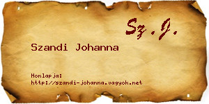 Szandi Johanna névjegykártya